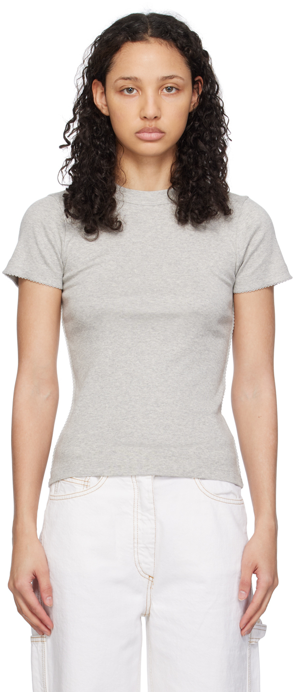 Shop Saks Potts Gray Uma T-shirt In Grey Melange