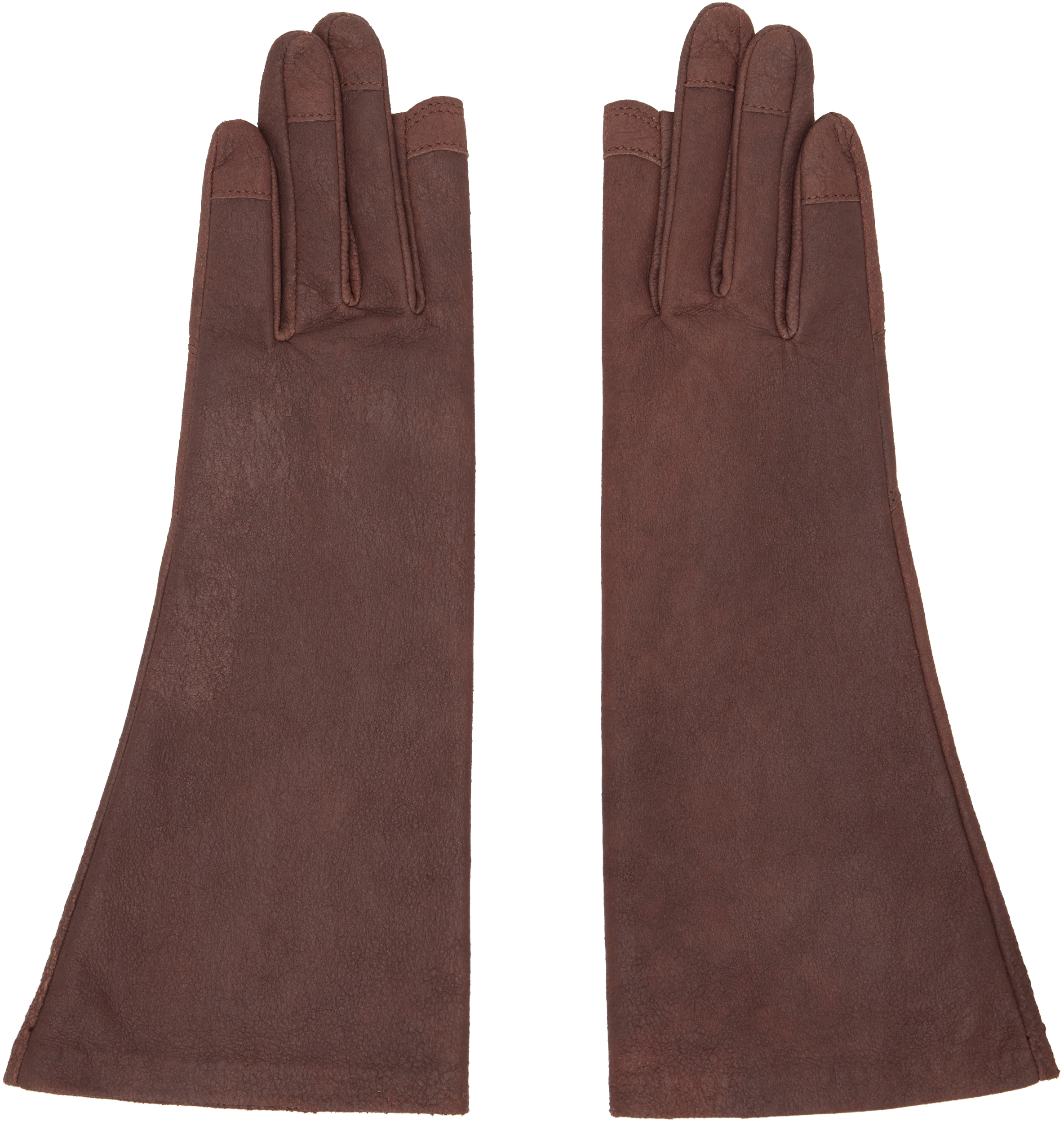 Shop Rick Owens Brown Porterville Short Gloves In 93 Throat