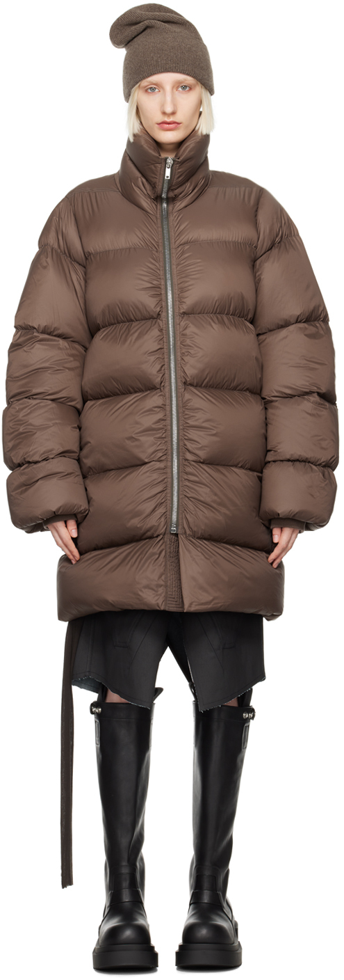 Shop Rick Owens Brown Turtle Down Coat In 134 Fawn