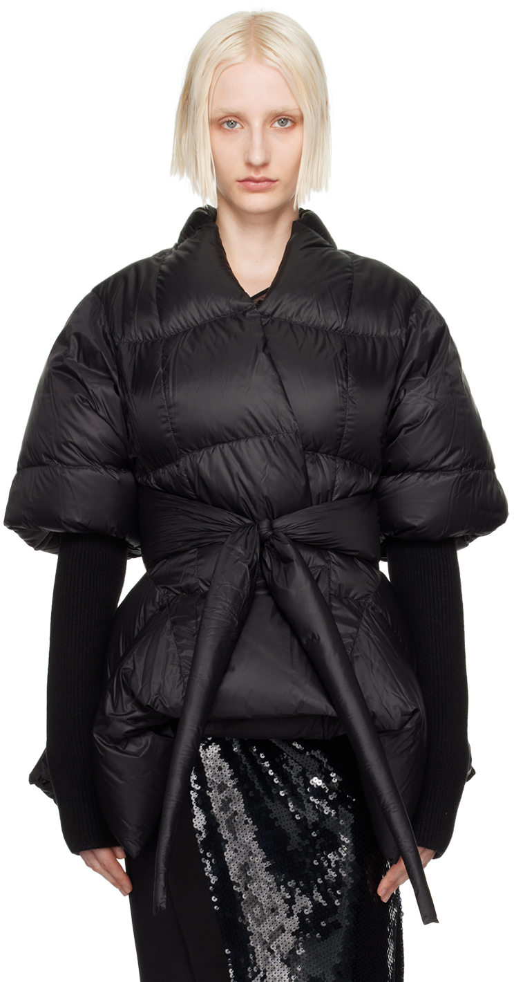 Shop Rick Owens Black Porterville Batwing Down Jacket In 09 Black