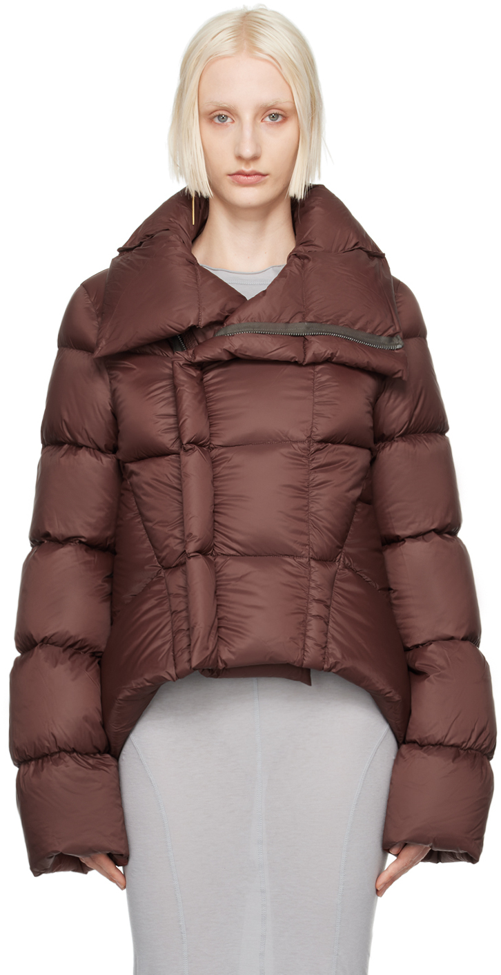 Shop Rick Owens Brown Porterville Naska Down Jacket In 93 Throat