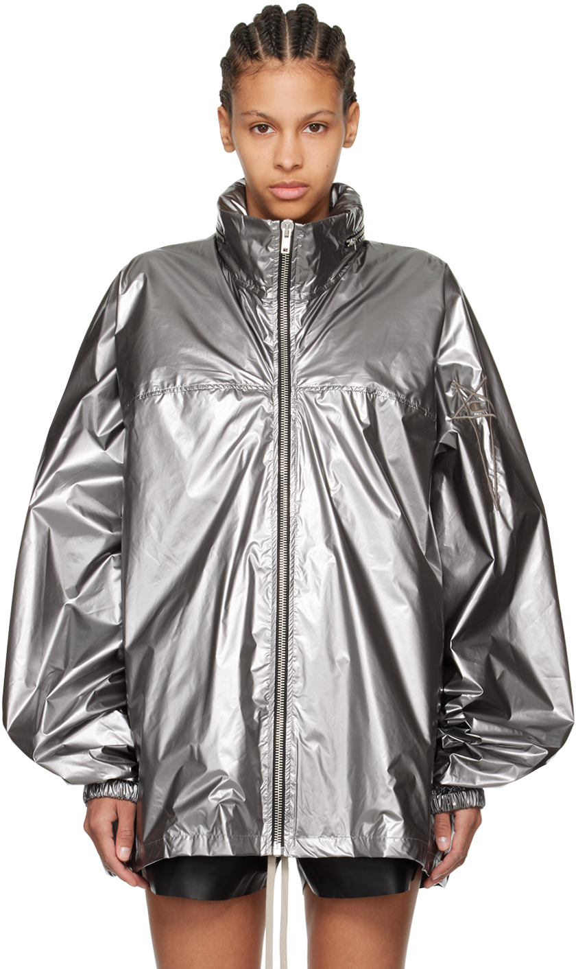 Shop Rick Owens Silver Champion Edition Jumbo Jacket In 18 Silver