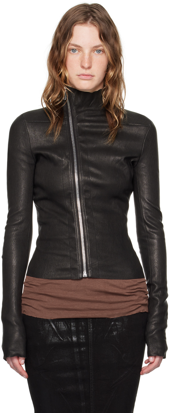 Shop Rick Owens Black Porterville Gary Leather Jacket In 09 Black