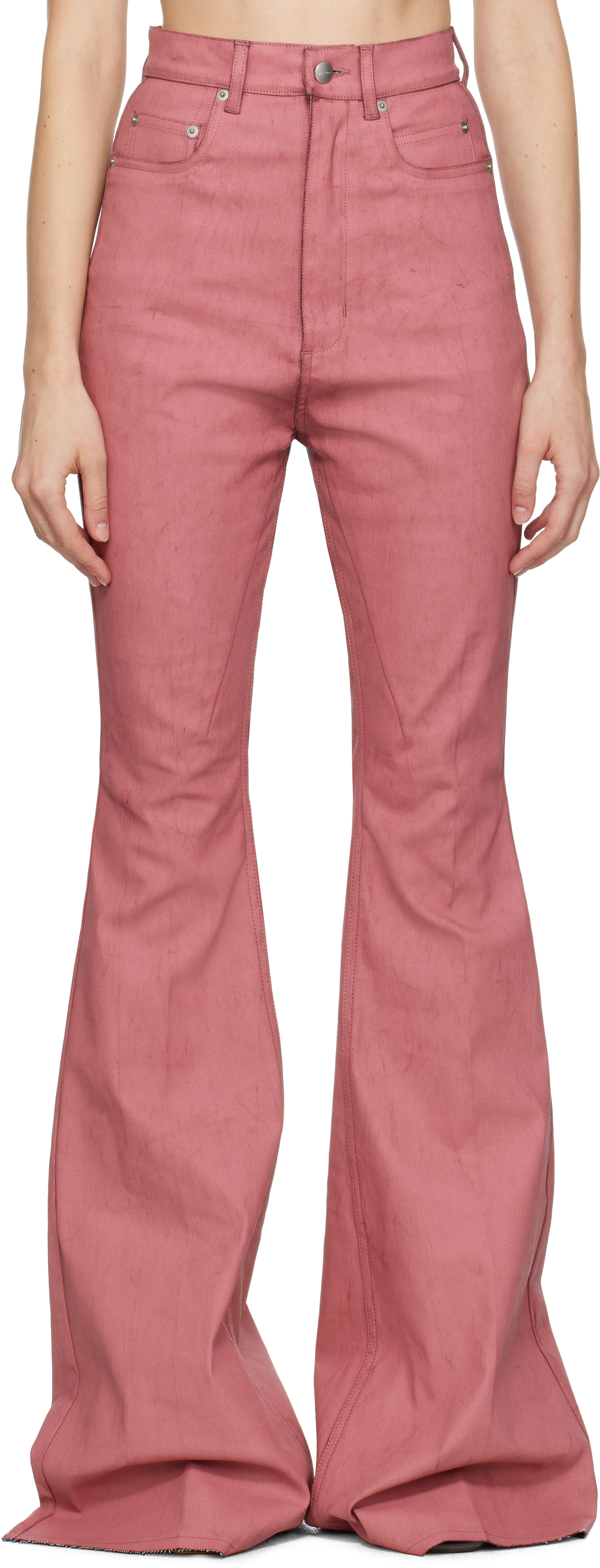 Shop Rick Owens Pink Porterville Bolan Bootcut Jeans In 23 Thulian