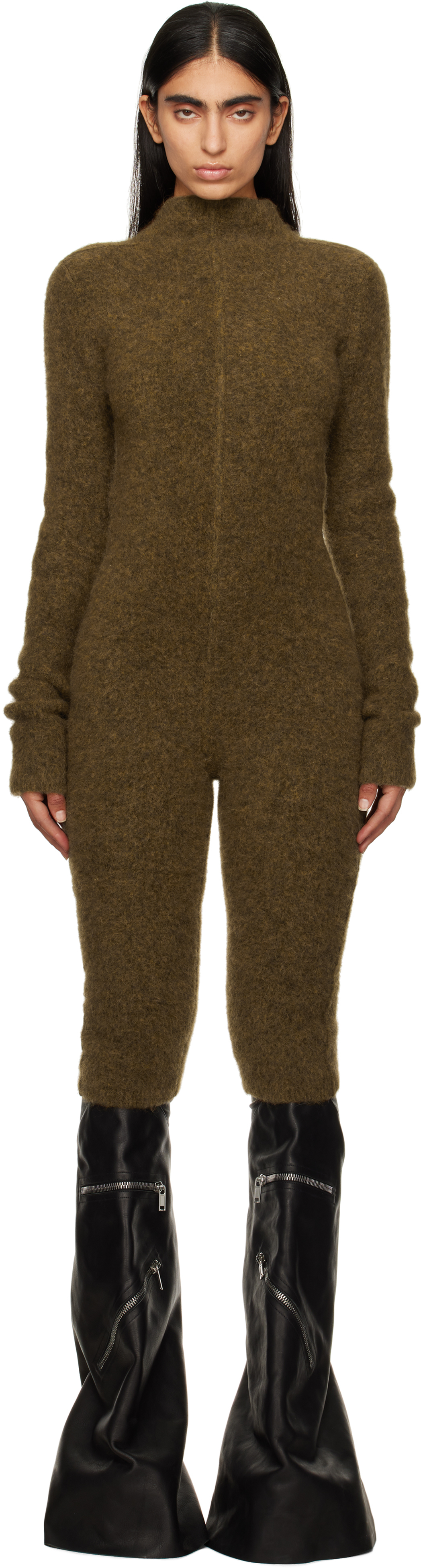 Tan Porterville Alpaca Knit Headon Jumpsuit