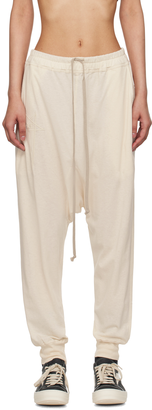 Shop Rick Owens Off-white Champion Edition Lounge Pants In 21 Natural