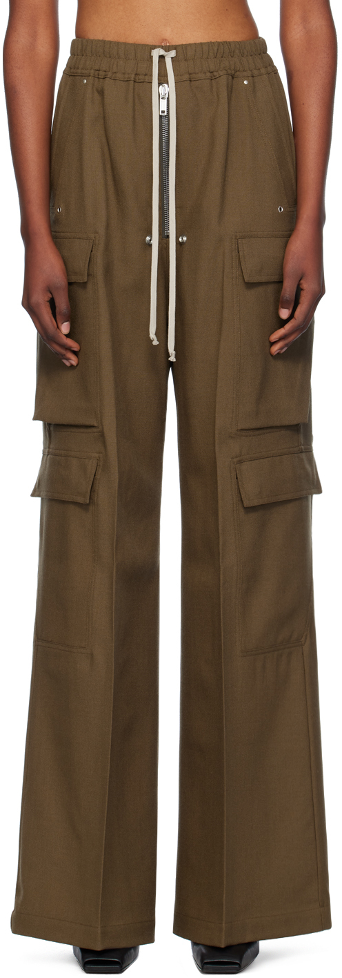 rick owens Porterville Cargobelas カーゴベラ Khaki Porterville Cargobelas Lounge Pants by Rick Owens on Sale