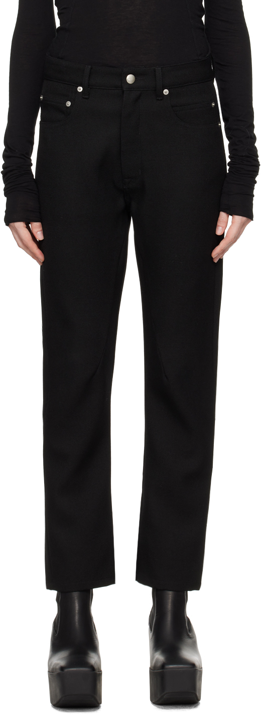 Shop Rick Owens Black Porterville Detroit Cut Trousers In 09 Black