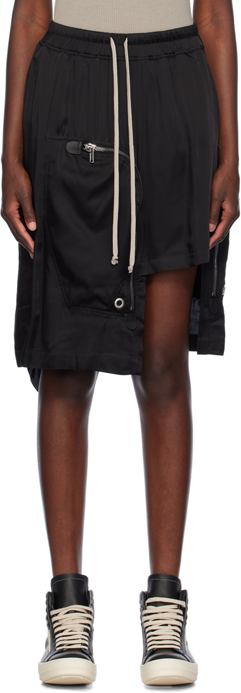 Shop Rick Owens Black Porterville Dracca Midi Skirt In 09 Black