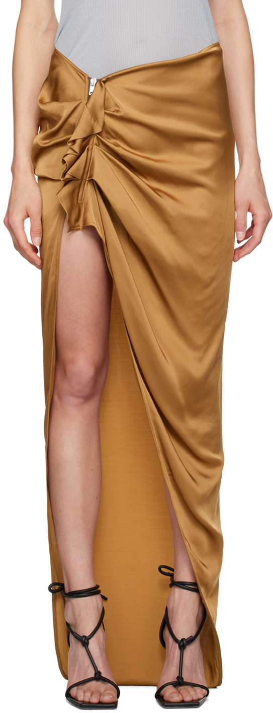 Shop Rick Owens Yellow Porterville Edfu Maxi Skirt In 62 Honey