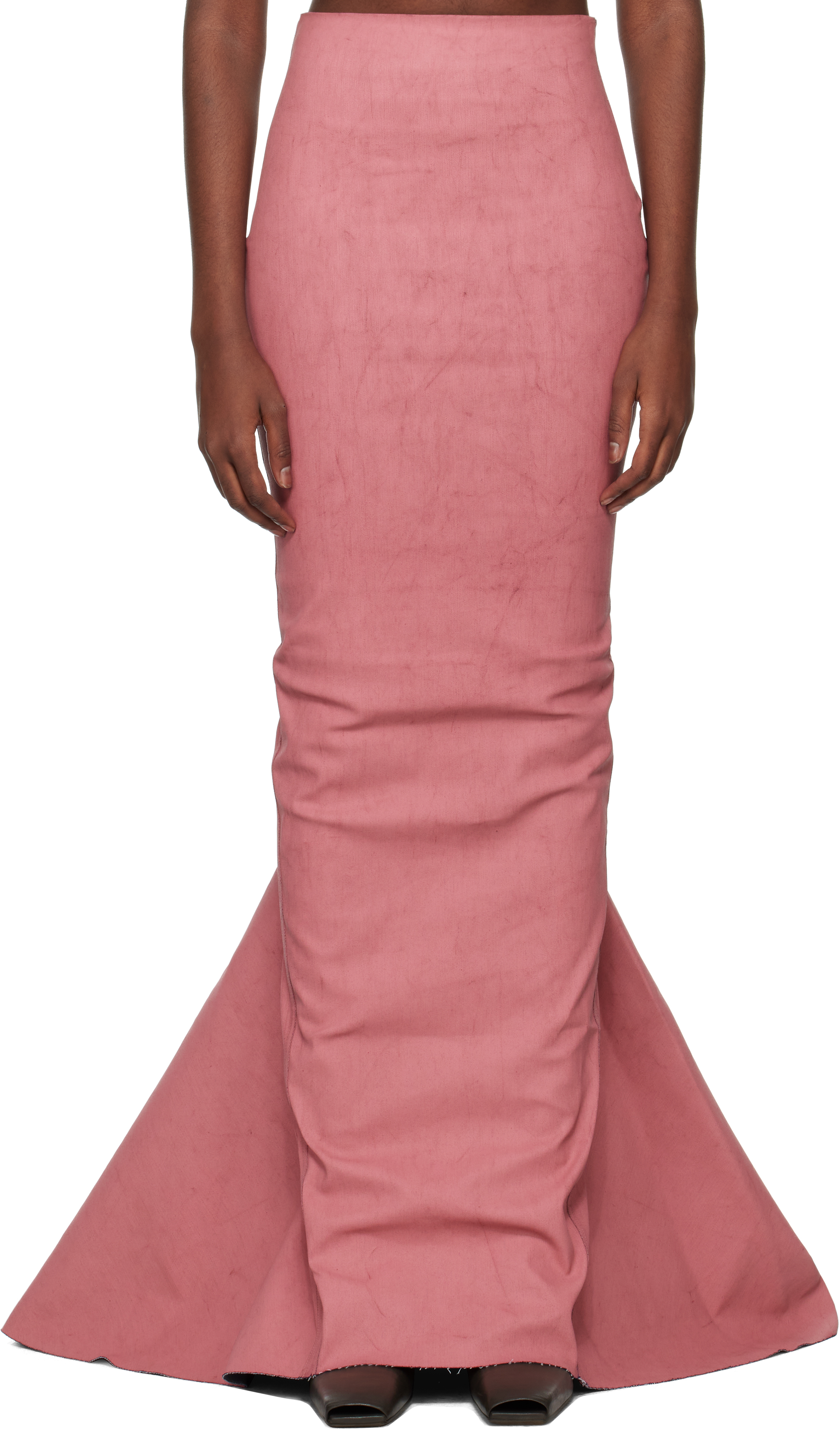 Shop Rick Owens Pink Porterville Al Pillars Maxi Skirt In 23 Thulian