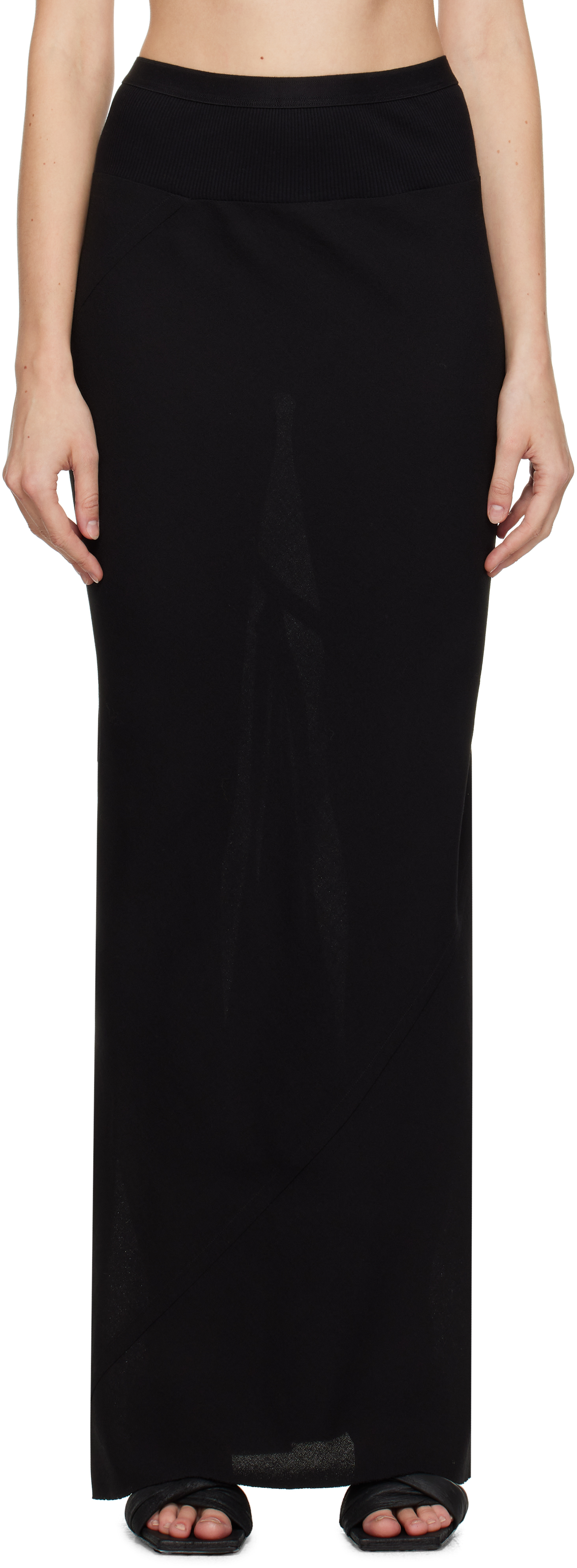 Shop Rick Owens Black Porterville Coda Maxi Skirt In 09 Black