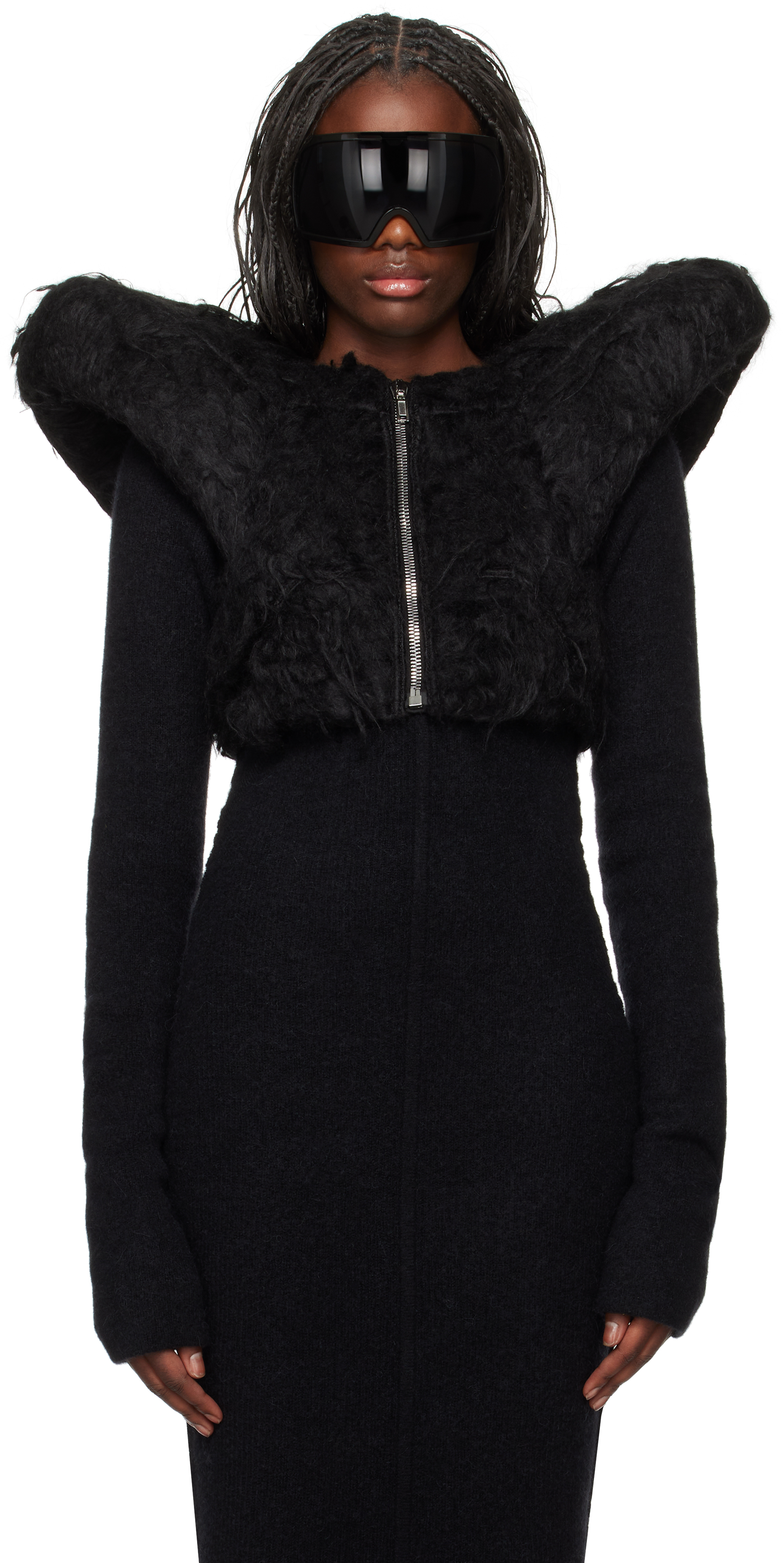 Shop Rick Owens Black Porterville Kunst Zip Front Cardigan In 09 Black