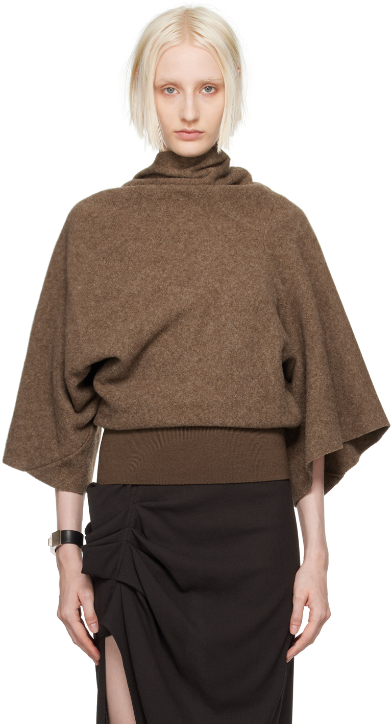 Shop Rick Owens Brown Porterville Cylinder Turtleneck In 134 Fawn