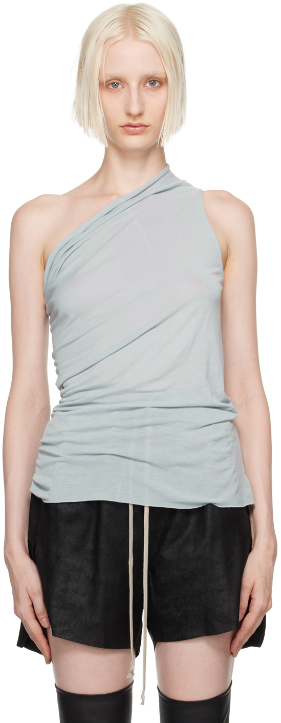 Shop Rick Owens Blue Porterville Athena Tank Top In 36 Pale Blue