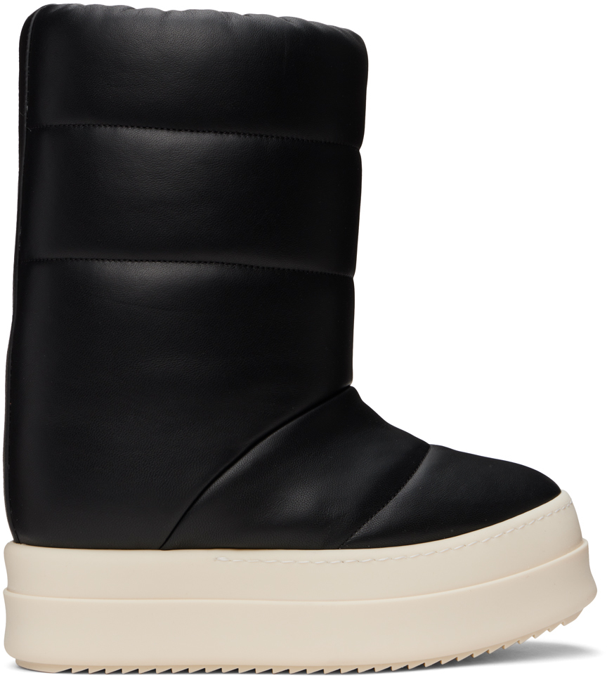 Shop Rick Owens Black Porterville Mega Bumper Lunar Boots In 91 Black/pearl