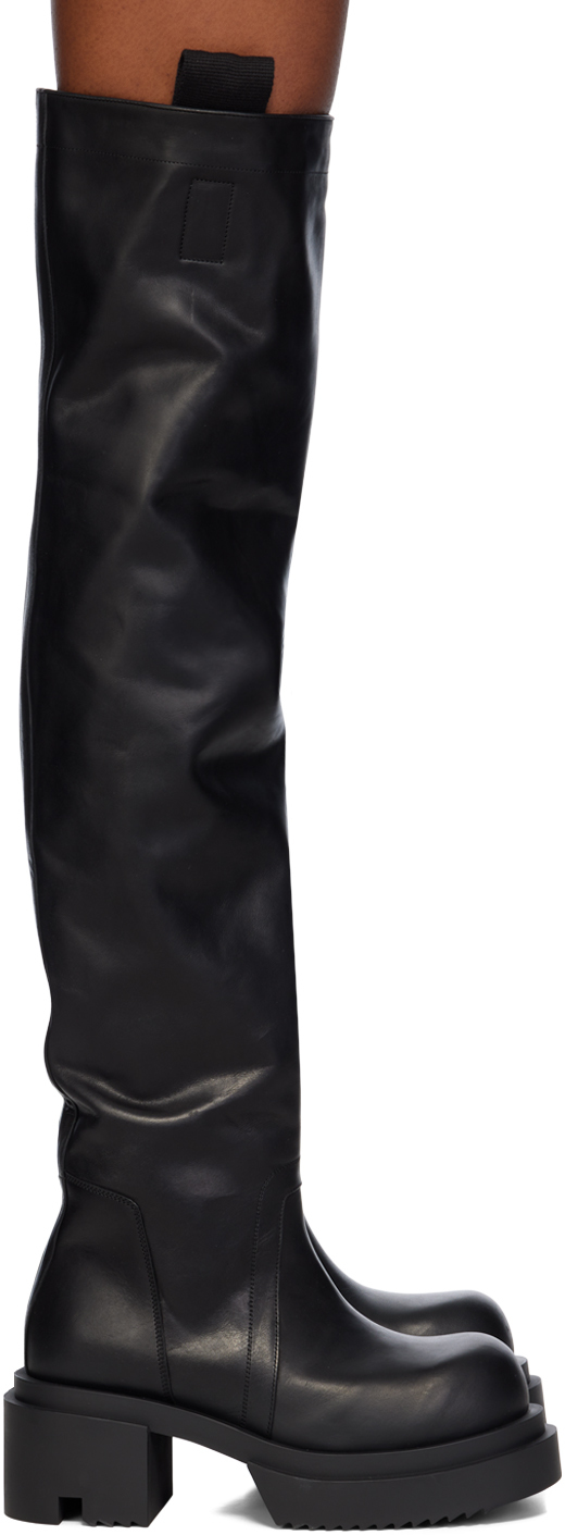 Shop Rick Owens Black Porterville Wader Bogun Boots In 09 Black