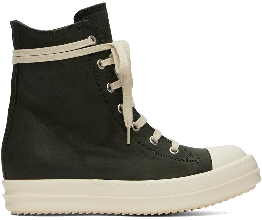 Shop Rick Owens Green Porterville Sneakers In 7511 Forest/milk/mi