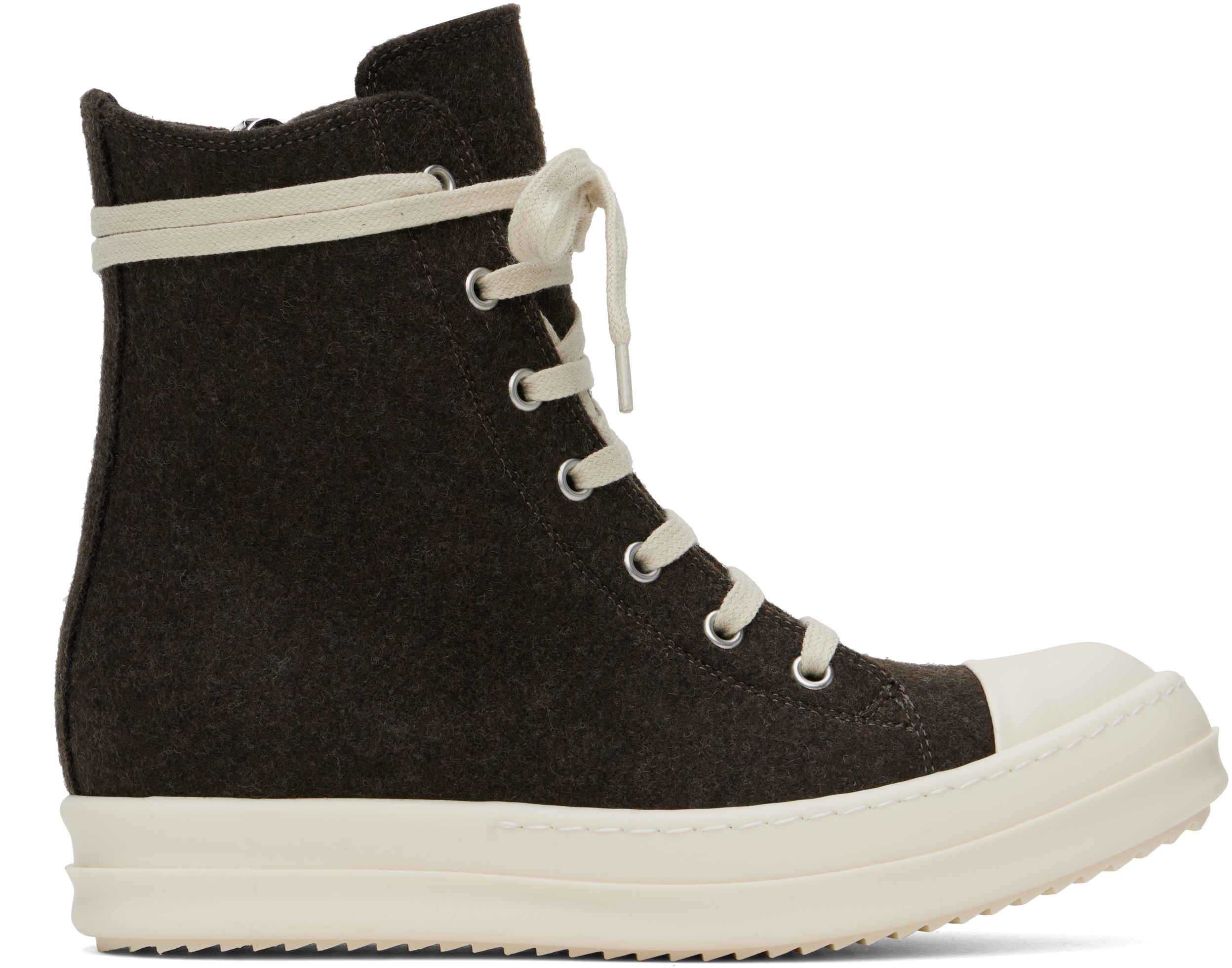 Shop Rick Owens Brown Porterville Sneakers In 411 Brown/milk/milk