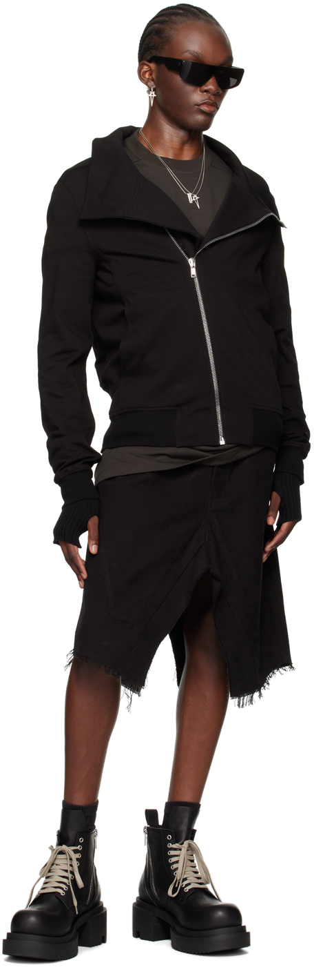 Rick Owens Black Porterville Ribbed Arm Warmers In 09 Black