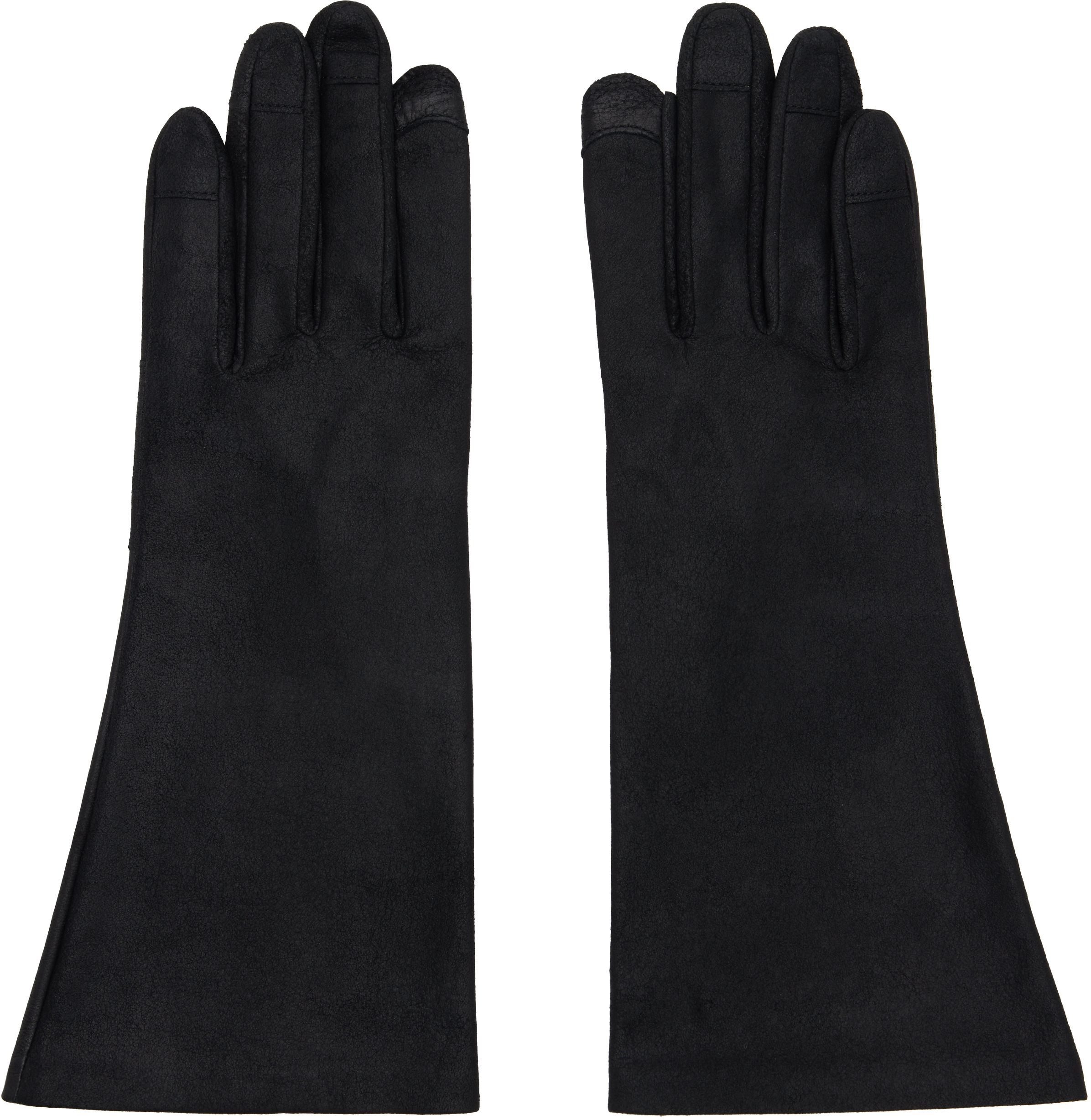 Rick Owens Black Porterville Short Gloves In 09 Black