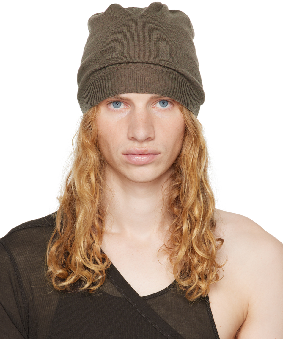 Rick Owens Gray Medium Beanie In 34 Dust