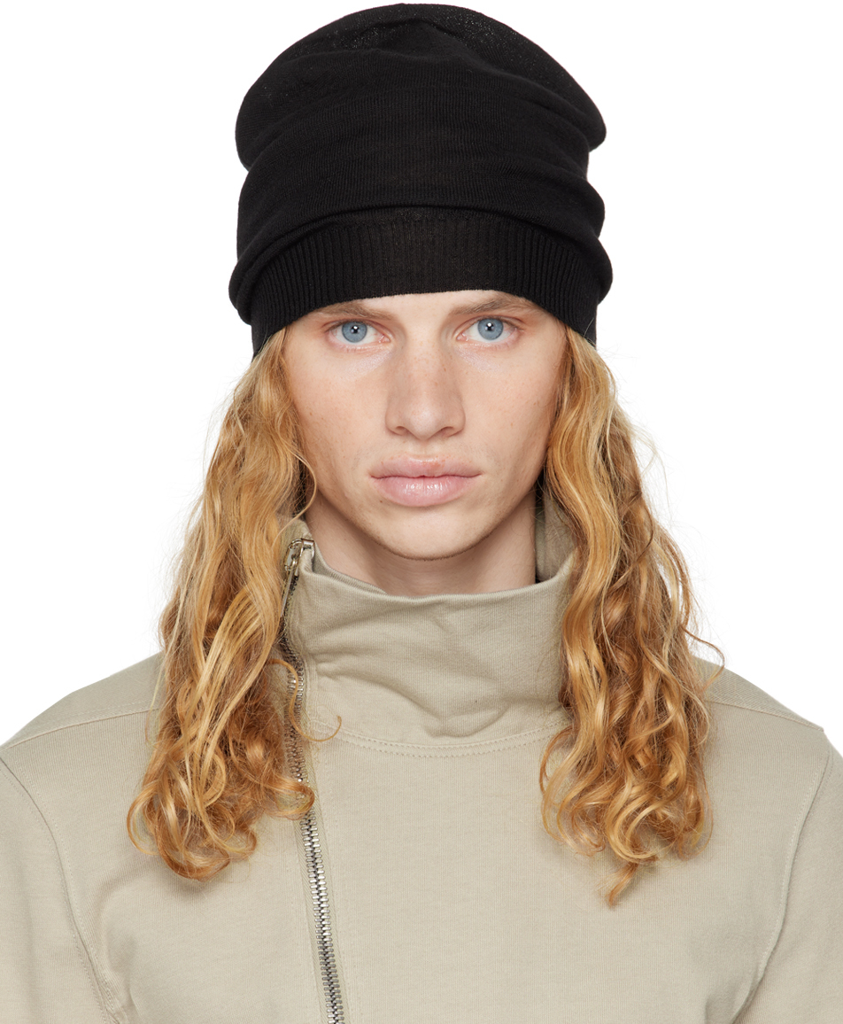 Rick Owens Black Lightweight Beanie In 09 Black