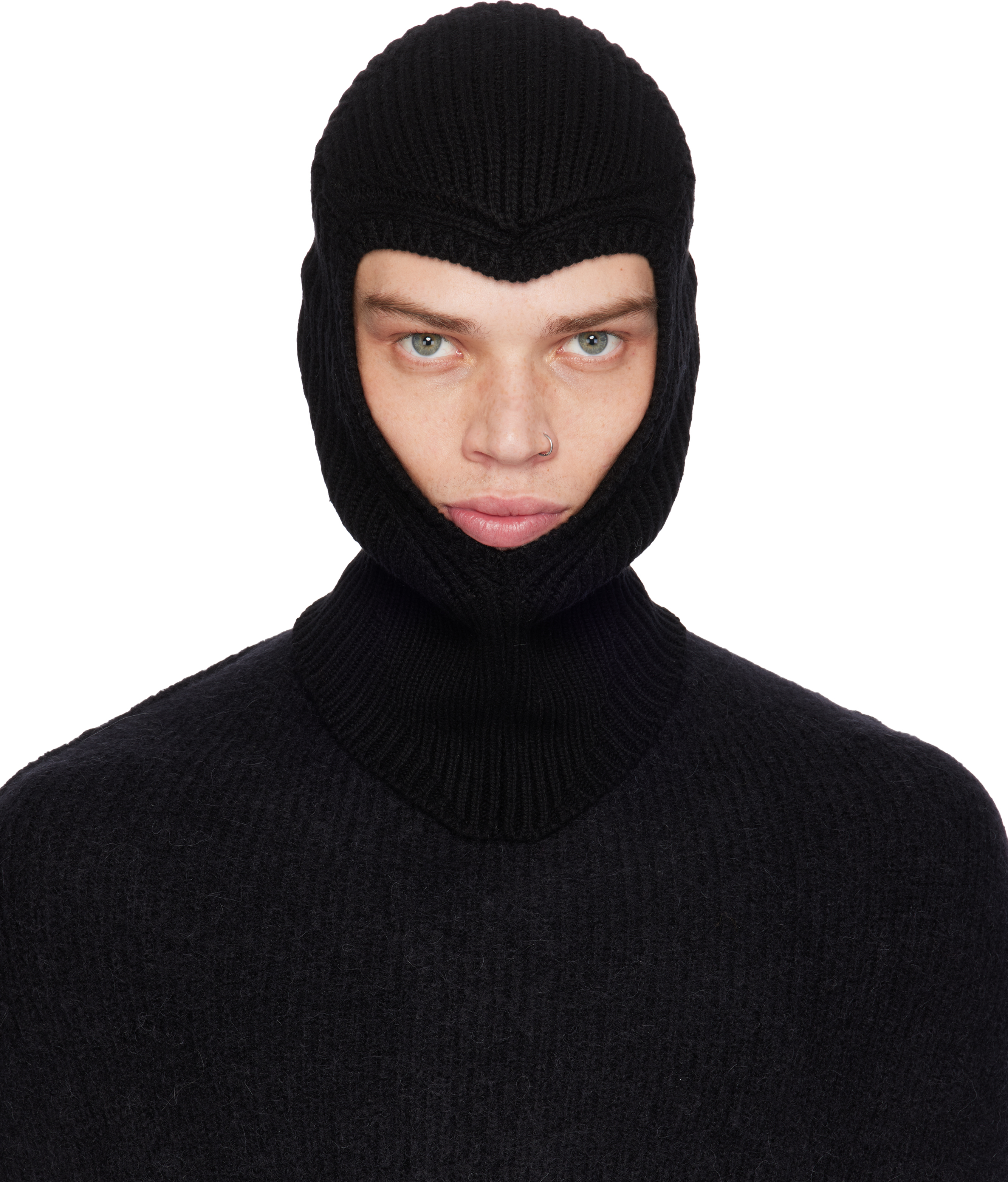 Shop Rick Owens Black Porterville Skull Balaclava In 09 Black