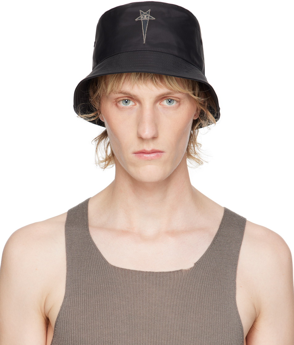 Shop Rick Owens Black Champion Edition Gilligan Bucket Hat In 09 Black