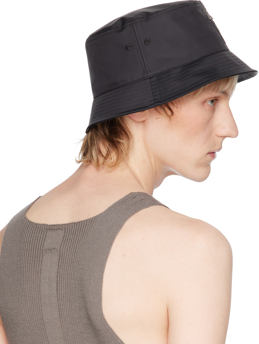 Rick Owens Logo Bucket Hat In 09 Black