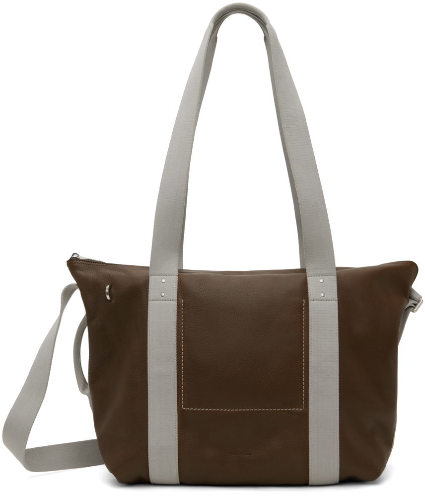 Rick Owens Brown Porterville Trolley Tote In 7461 Saddle/oyster