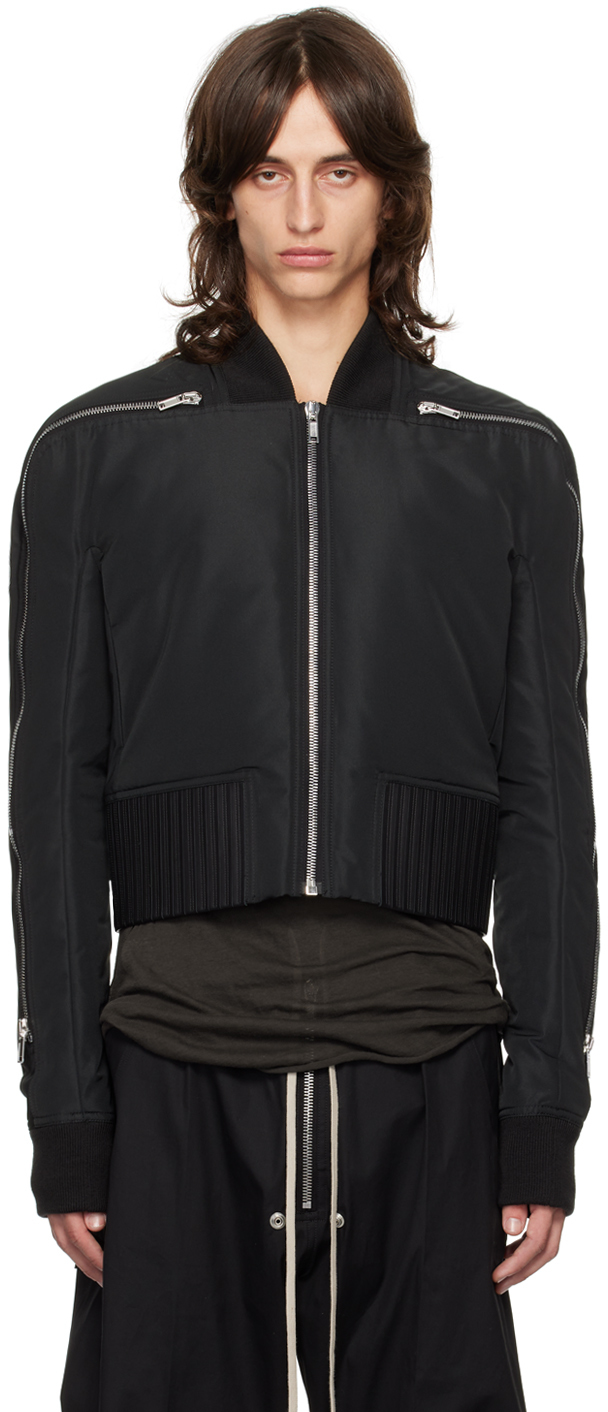 Black Porterville Seb Zip Bomber Jacket