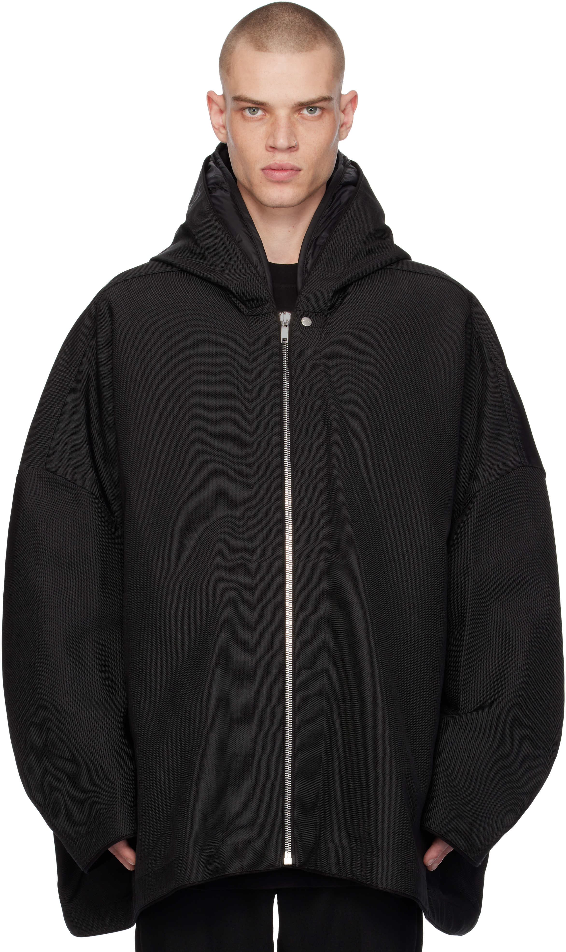 Shop Rick Owens Black Porterville Hooded Peter Down Jacket In 09 Black