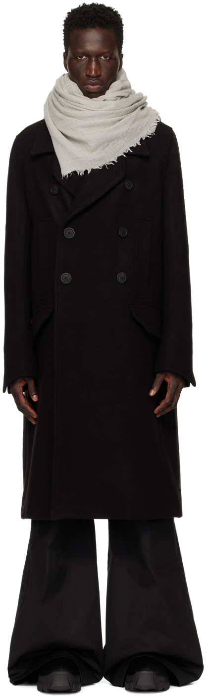 Rick Owens Black Porterville Officer Coat In 09 Black