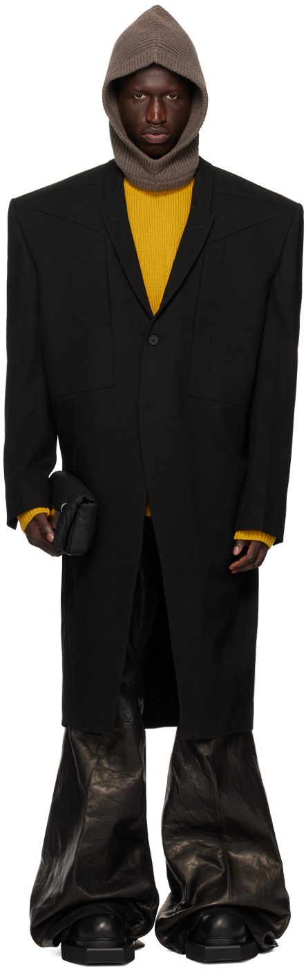 Rick Owens Black Porterville Tatlin Coat In 09 Black