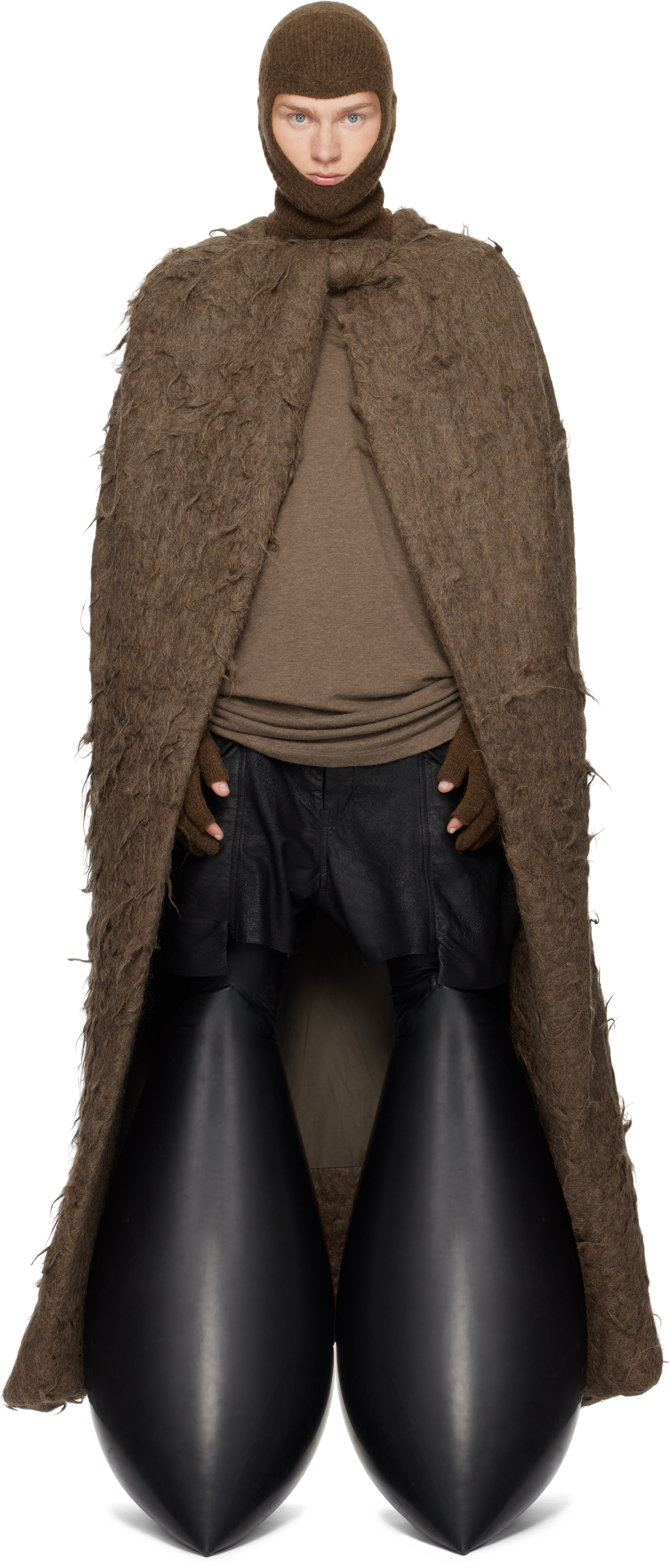 リックオウエンス Rick Owens Short Masto Shearling Cape Rick Owens Short Masto Shearling Cape In Blue | ModeSens