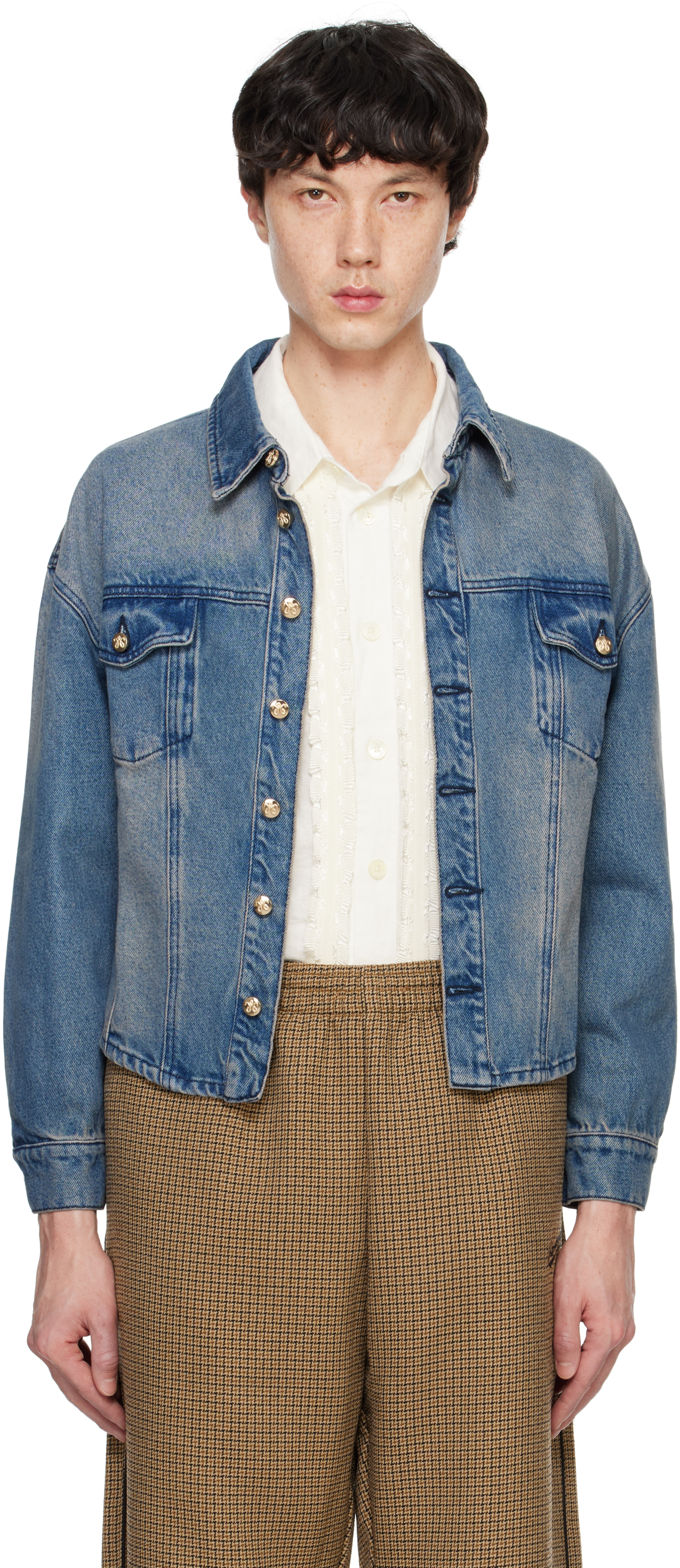 Blue Shrunken Denim Jacket