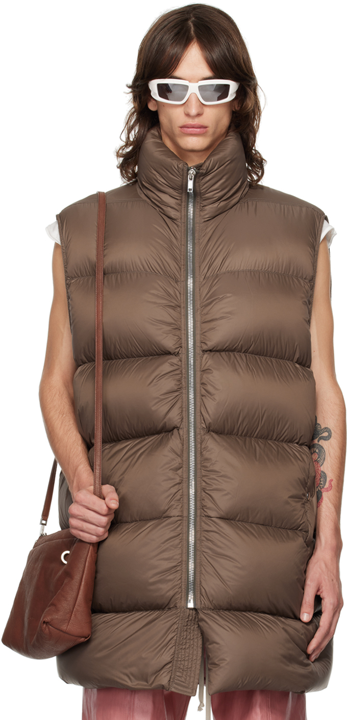 Shop Rick Owens Brown Porterville Flight Down Vest In 134 Fawn