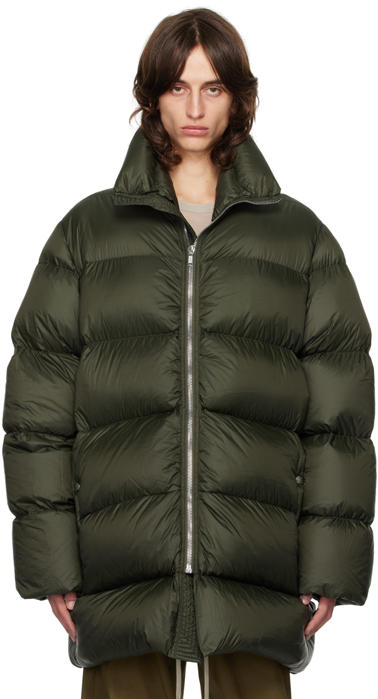 RICK OWENS GREEN PORTERVILLE TURTLE DOWN COAT 