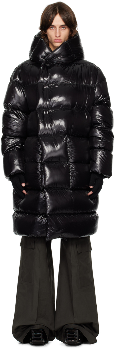 Shop Rick Owens Black Porterville Hooded Liner Down Coat In 09 Black