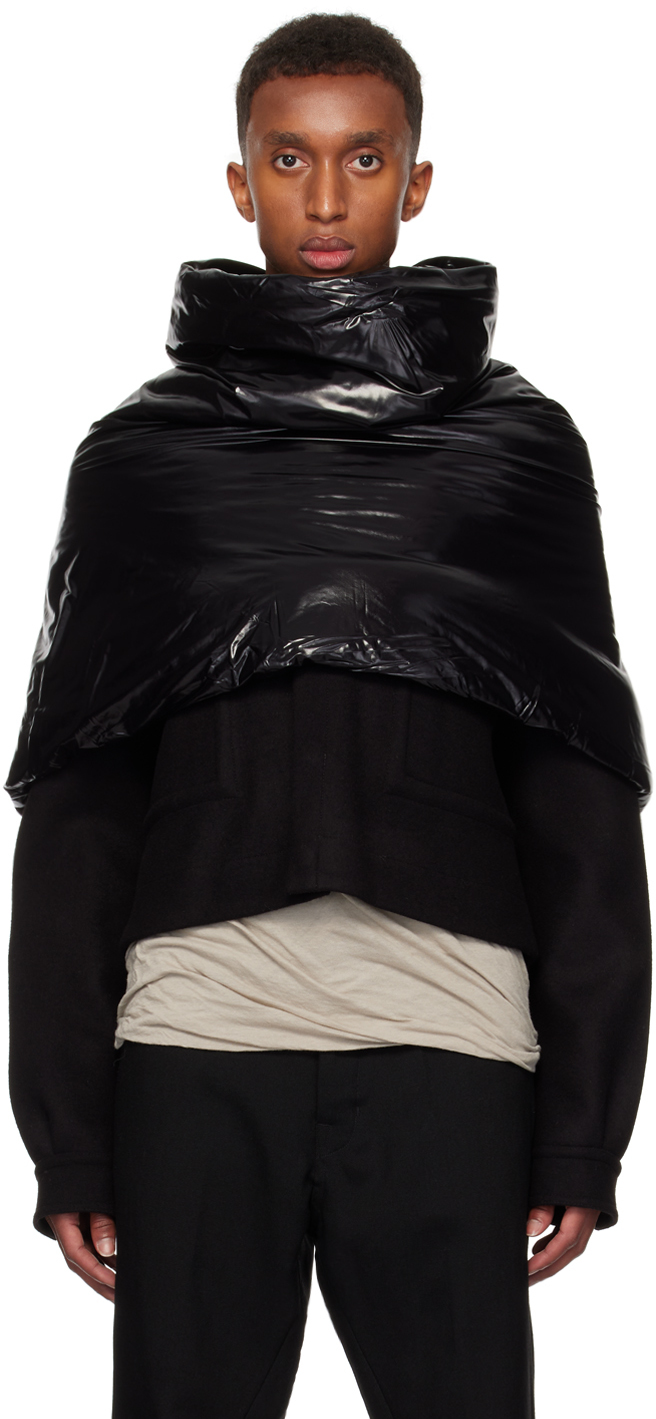 Shop Rick Owens Black Porterville Cowl Scarf In 09 Black