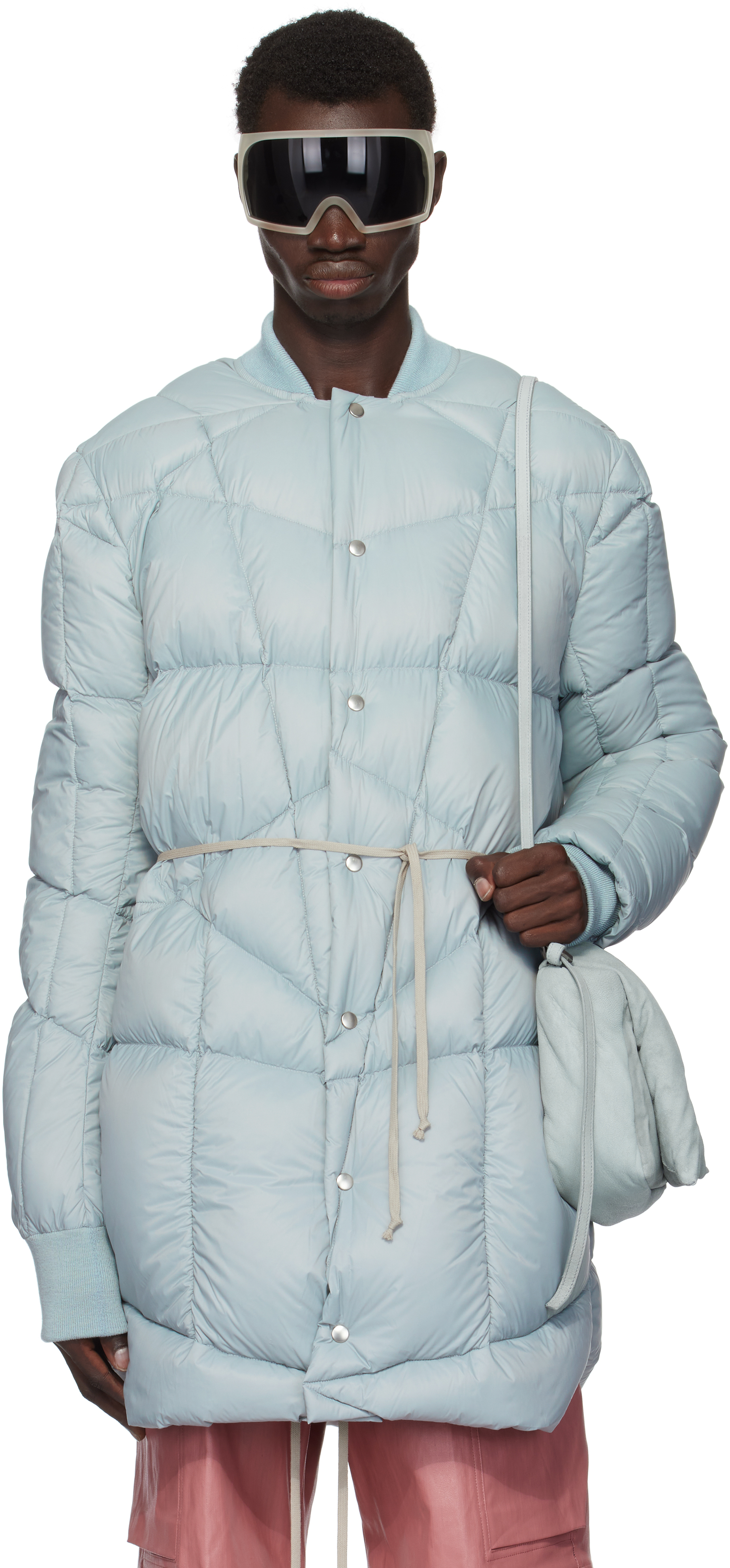 Shop Rick Owens Blue Porterville Flight Liner Down Coat In 36 Pale Blue