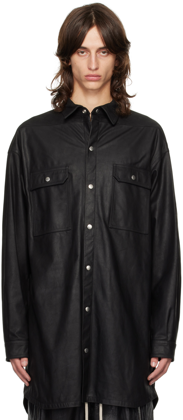 Black Porterville Oversized Leather Shirt