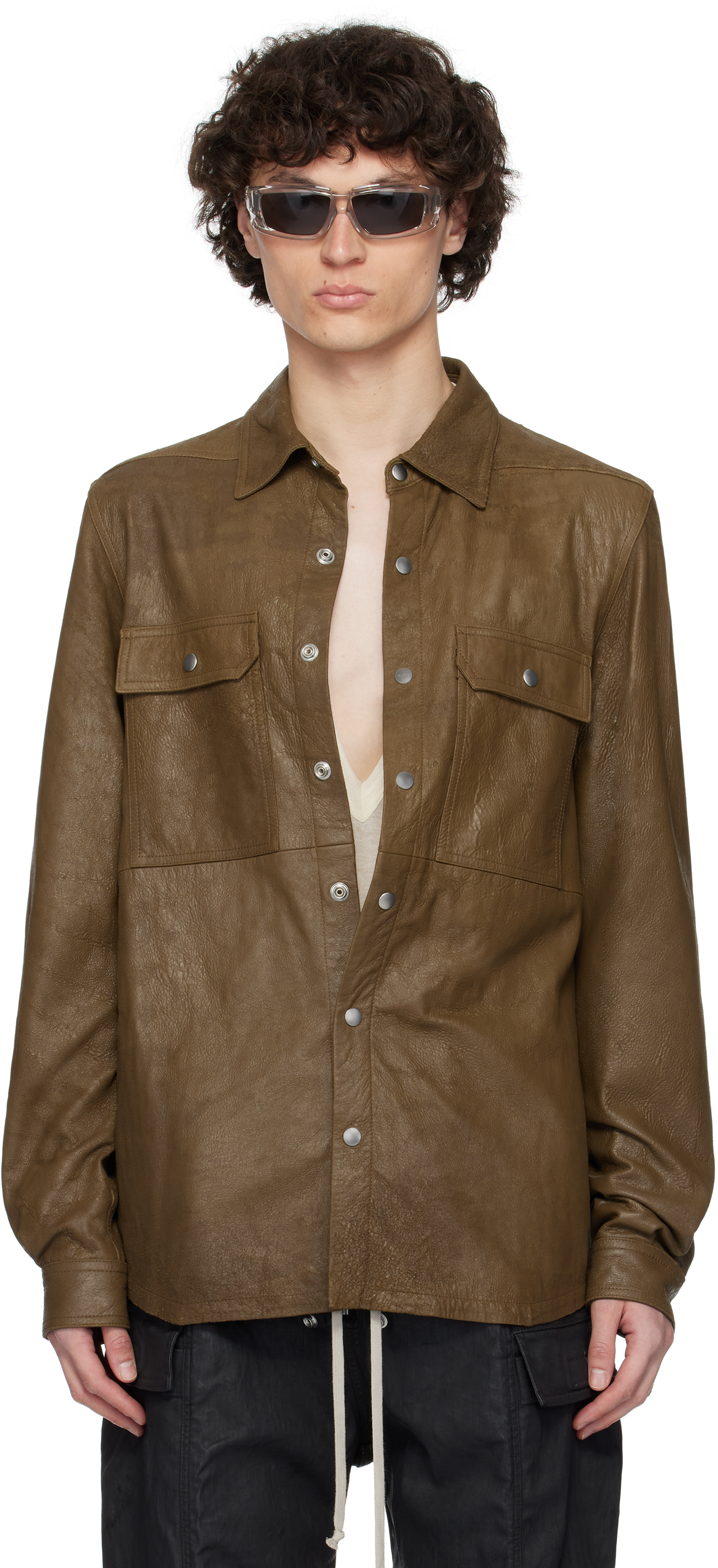 Khaki Porterville Outershirt Leather Jacket
