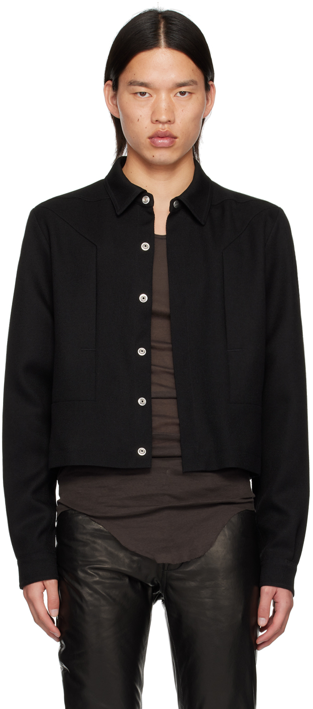 Rick Owens Black Porterville Alice Strobe Jacket In 09 Black