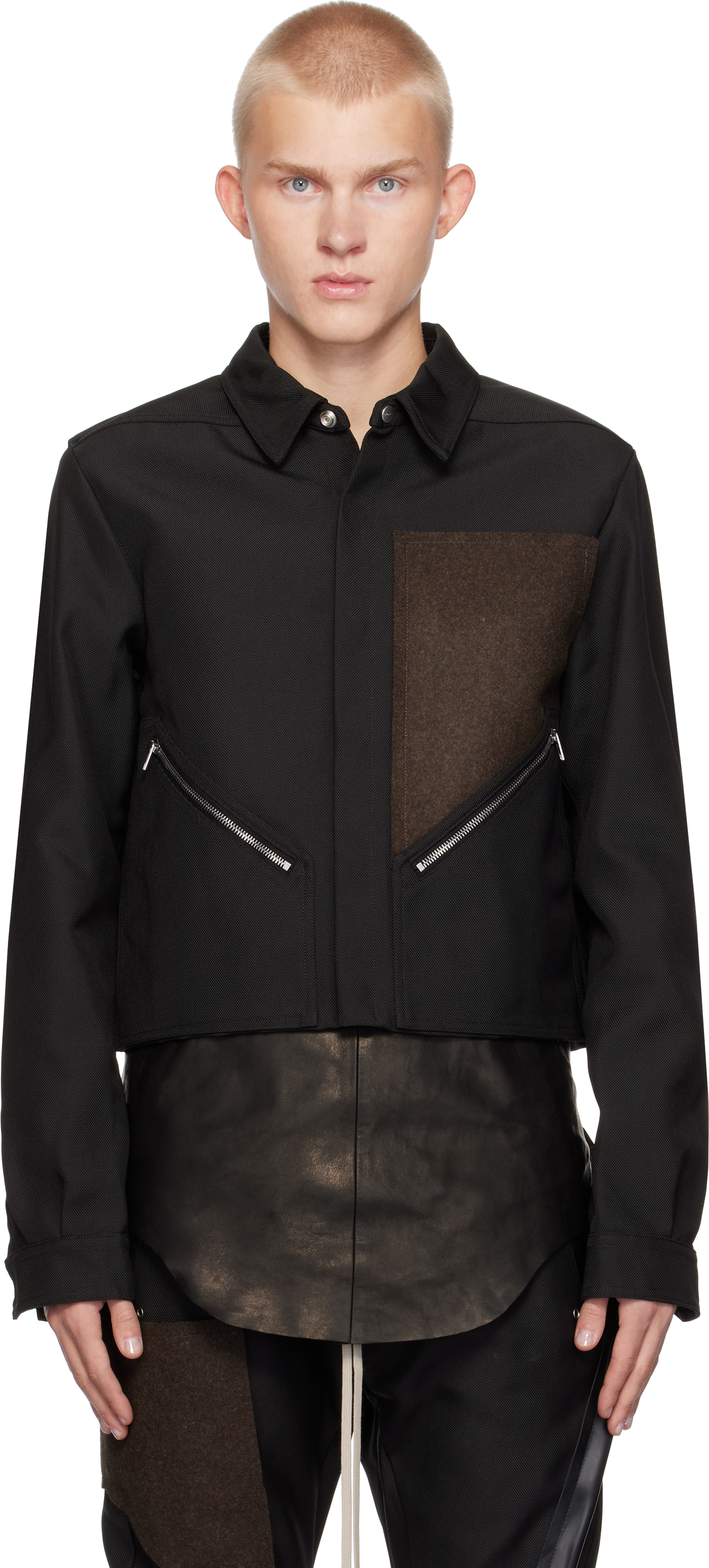 Rick Owens Black Porterville Alice Jacket In 090409 Black/brown/b