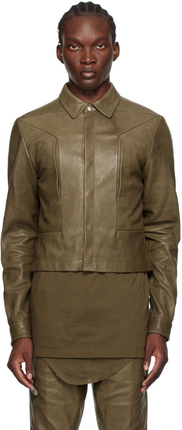 Khaki Porterville Alice Strobe Leather Jacket