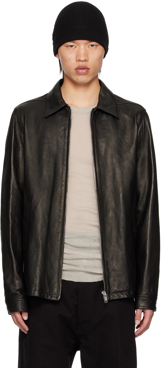 Shop Rick Owens Black Porterville Brad Leather Jacket In 09 Black