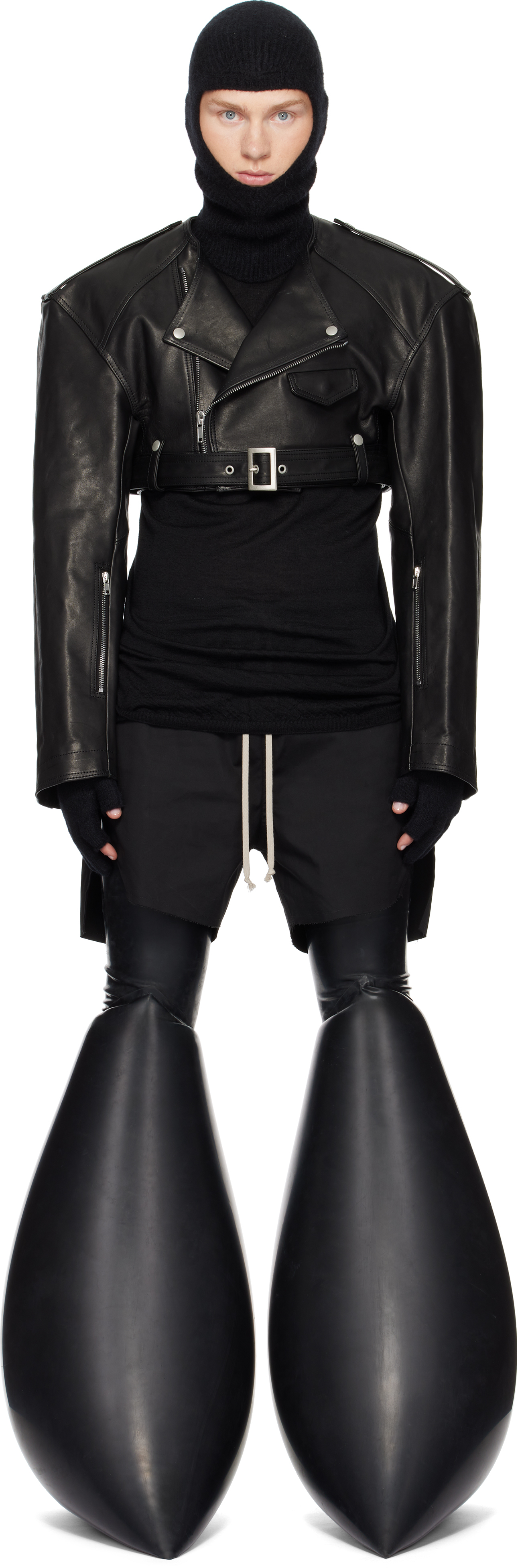 Black Porterville Micro Leather Biker Jacket