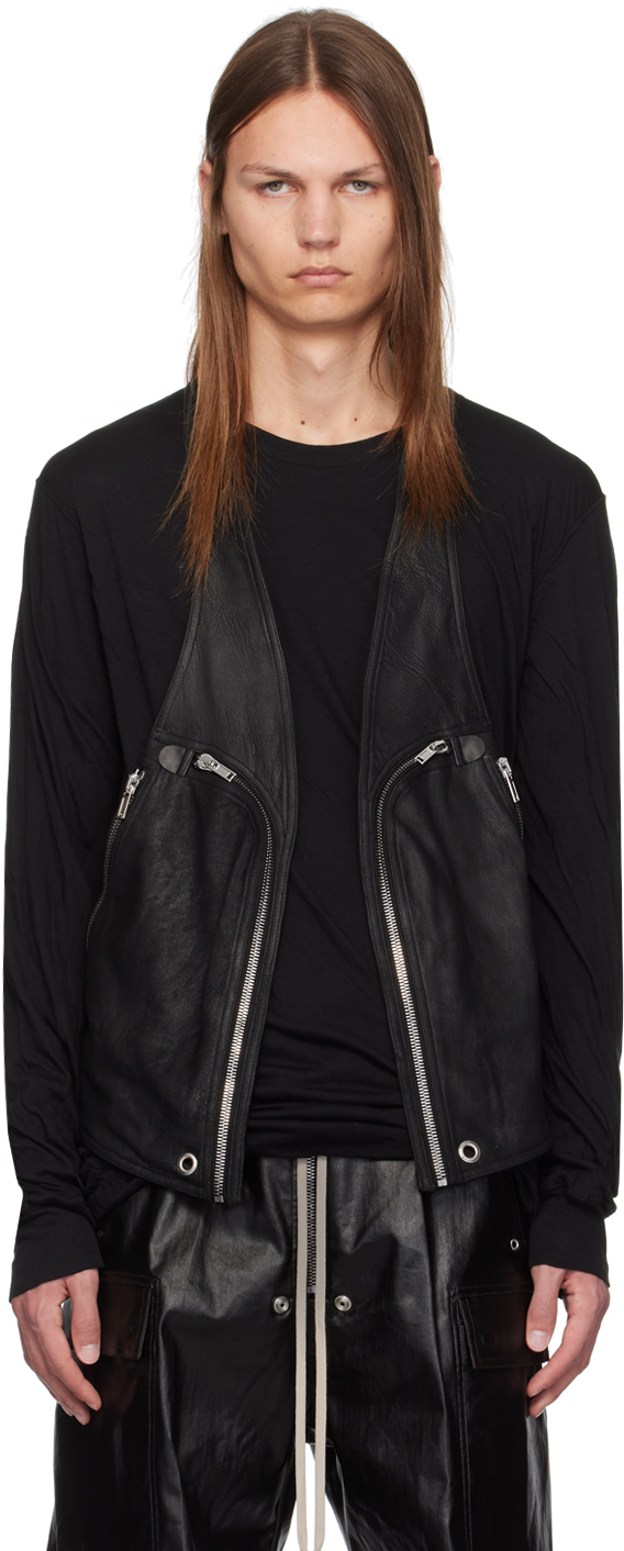 Black Bauhaus Leather Vest